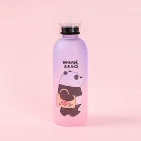 1000 ML Botella De Agua De Oso Gordo Degradado Con Pajita Y Pegatina (Personalizado)