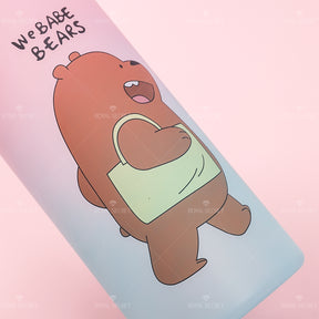 1000 ML Botella De Agua De Oso Gordo Degradado Con Pajita Y Pegatina (Personalizado)