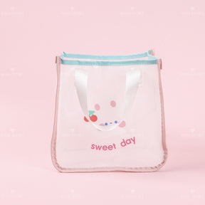 Dibujos animados animal print cute lady portátil transparente bolsa de almacenamiento (Personalizado)