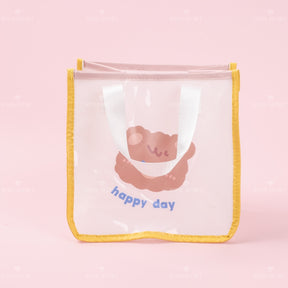 Dibujos animados animal print cute lady portátil transparente bolsa de almacenamiento (Personalizado)