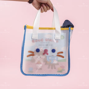 Dibujos animados animal print cute lady portátil transparente bolsa de almacenamiento (Personalizado)