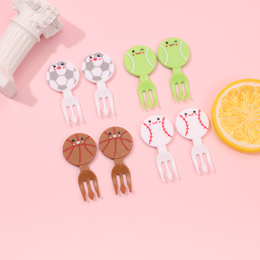 8 Piezas Tenedor De Fruta De Dibujos Animados Palillos De Dientes Para Ni?os Tenedores De Resina Reutilizable (Personalizado)