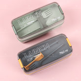 Fiambrera Con Compartimento Rectangular Caja De Almuerzo Aislada Dos Pisos Lunch Box Lonchera Con Cubiertos (Personalizado)