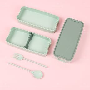 900ML Fiambrera Con Compartimento Rectangular Caja De Almuerzo Aislada Tres Pisos Lunch Box Lonchera Con Cubiertos (Personalizado)