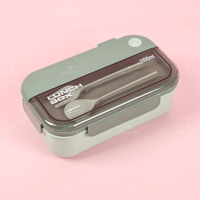 1100ML Fiambrera Con Compartimento Rectangular Caja De Almuerzo Aislada Portátil Lunch Box Lonchera Con Cubiertos (Personalizado)