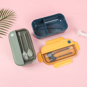 1100ML Fiambrera Con Compartimento Rectangular Caja De Almuerzo Aislada Portátil Lunch Box Lonchera Con Cubiertos (Personalizado)