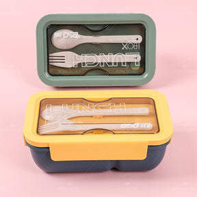 850ML Fiambrera Con Compartimento Rectangular Caja De Almuerzo Aislada Portátil Lunch Box Lonchera Con Cubiertos (Personalizado)