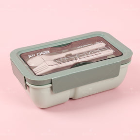 850ML Fiambrera Con Compartimento Rectangular Caja De Almuerzo Aislada Portátil Lunch Box Lonchera Con Cubiertos (Personalizado)