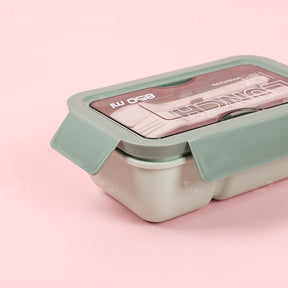 850ML Fiambrera Con Compartimento Rectangular Caja De Almuerzo Aislada Portátil Lunch Box Lonchera Con Cubiertos (Personalizado)