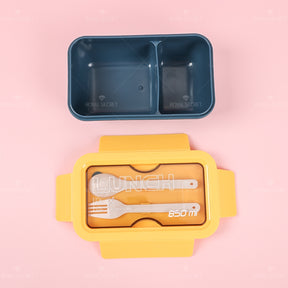 850ML Fiambrera Con Compartimento Rectangular Caja De Almuerzo Aislada Portátil Lunch Box Lonchera Con Cubiertos (Personalizado)