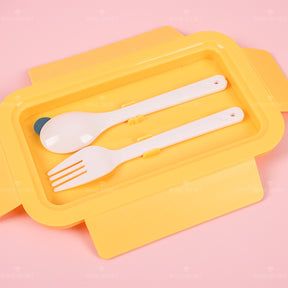 850ML Fiambrera Con Compartimento Rectangular Caja De Almuerzo Aislada Portátil Lunch Box Lonchera Con Cubiertos (Personalizado)