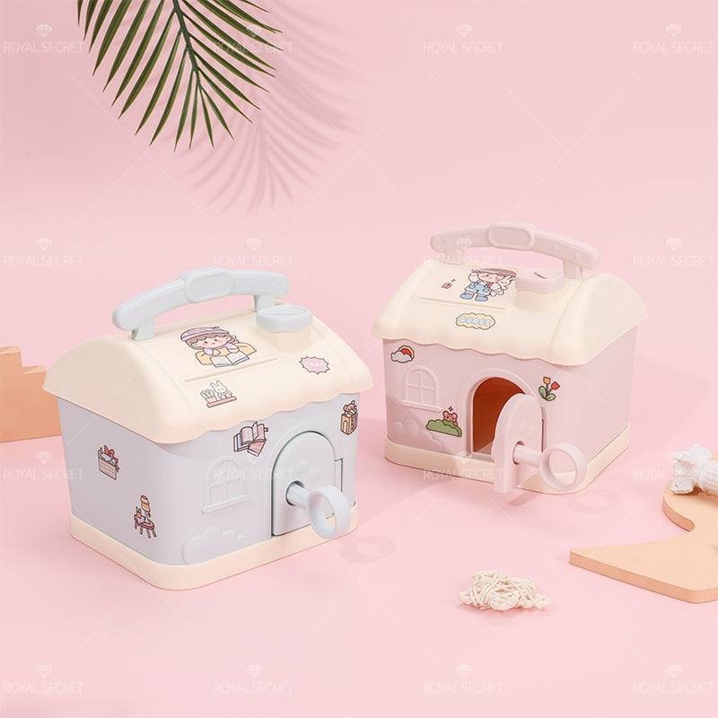 Dibujos Animados Caba?a Shape Cajón Con Pegatinas (Personalizado)