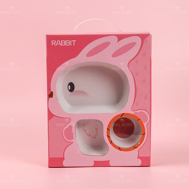 Plato llano Infantil De Fibra De Bambú Plato Con Forma De Conejo (Personalizado)