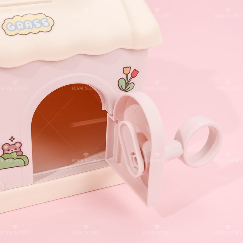 Dibujos Animados Caba?a Shape Cajón Con Pegatinas (Personalizado)