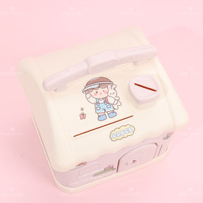 Dibujos Animados Caba?a Shape Cajón Con Pegatinas (Personalizado)