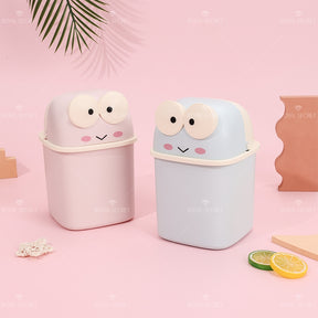Frog Shape Flip Desktop Bin Con Pegatinas (Personalizado)