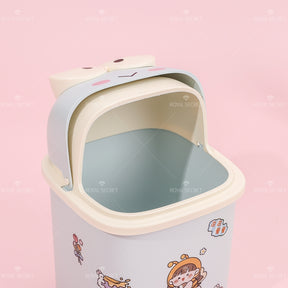 Frog Shape Flip Desktop Bin Con Pegatinas (Personalizado)
