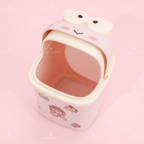 Frog Shape Flip Desktop Bin Con Pegatinas (Personalizado)