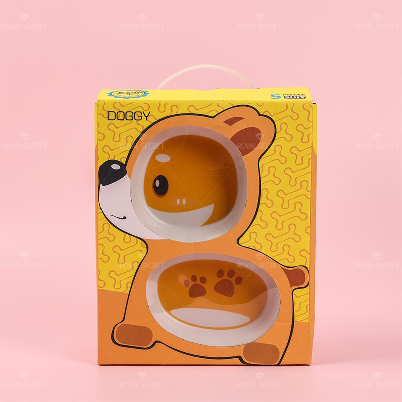 Plato llano Infantil De Fibra De Bambú Plato Con Forma De Shiba Inu (Personalizado)