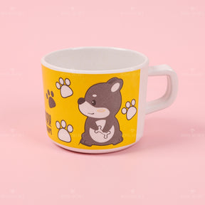 Plato llano Infantil De Fibra De Bambú Plato Con Forma De Shiba Inu (Personalizado)
