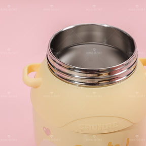 780ML Taza Termo de gran capacidad para ni?os, taza de agua termo con gran barriga de animales de dibujos animados (Personalizado)