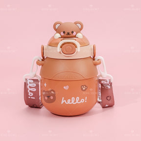 780ML Taza Termo de gran capacidad para ni?os, taza de agua termo con gran barriga de animales de dibujos animados (Personalizado)