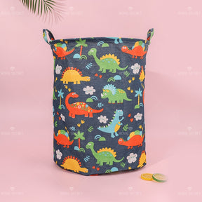 Dibujos Animados Dinosaurios Patrón Portátil Plegable Cesta De Lavandería (Personalizado)