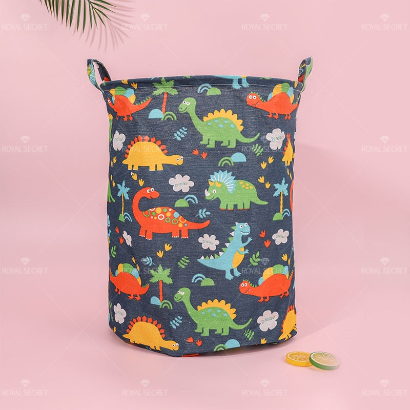 Dibujos Animados Dinosaurios Patrón Portátil Plegable Cesta De Lavandería (Personalizado)