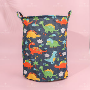 Dibujos Animados Dinosaurios Patrón Portátil Plegable Cesta De Lavandería (Personalizado)