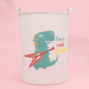 Dibujos Animados Dinosaurios Patrón Portátil Plegable Cesta De Lavandería (Personalizado)