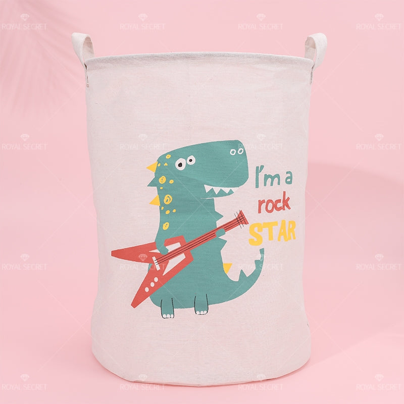 Dibujos Animados Dinosaurios Patrón Portátil Plegable Cesta De Lavandería (Personalizado)