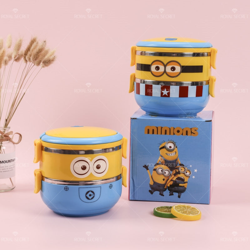 Lindo Caja De Almuerzo De Dibujos Animados Fiambrera De Comida De 2 Niveles Lunch Box Ni?o Portátil Lonchera(Personalizado)