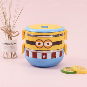Lindo Caja De Almuerzo De Dibujos Animados Fiambrera De Comida De 2 Niveles Lunch Box Ni?o Portátil Lonchera(Personalizado)