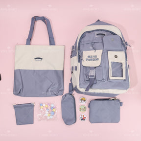Mochila de estudiante de gran capacidad Patchwork mochila backpack (Personalizado)