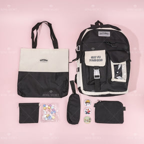 Mochila de estudiante de gran capacidad Patchwork mochila backpack (Personalizado)