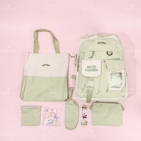 Mochila de estudiante de gran capacidad Patchwork mochila backpack (Personalizado)
