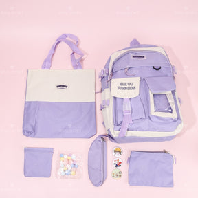 Mochila de estudiante de gran capacidad Patchwork mochila backpack (Personalizado)
