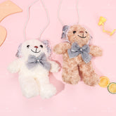 Arco bolso de peluche de forma de oso lindo mu?eca de dibujos animados una bolsa de hombro（Mayoreo）