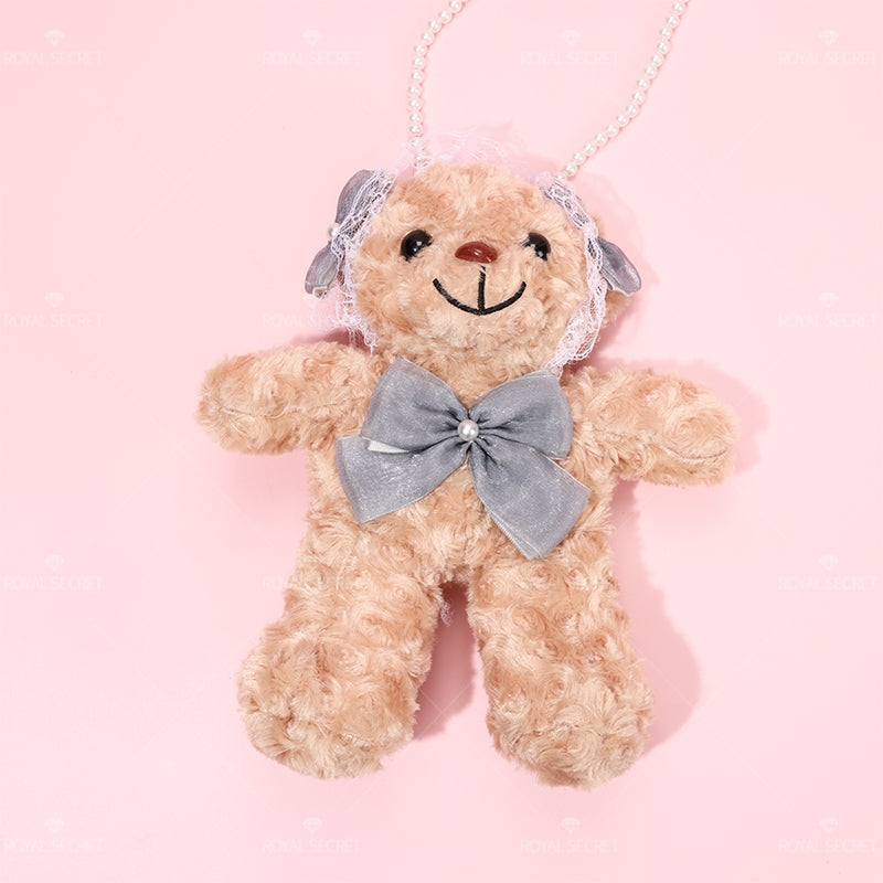 Arco bolso de peluche de forma de oso lindo mu?eca de dibujos animados una bolsa de hombro（Mayoreo）