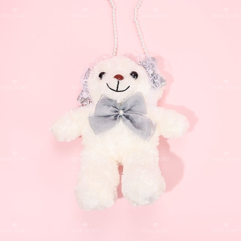 Arco bolso de peluche de forma de oso lindo mu?eca de dibujos animados una bolsa de hombro（Mayoreo）