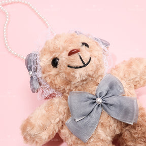 Arco bolso de peluche de forma de oso lindo mu?eca de dibujos animados una bolsa de hombro（Mayoreo）
