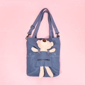 Bonito cartoon bear tote bag color sólido una bolsa de hombro（Mayoreo）