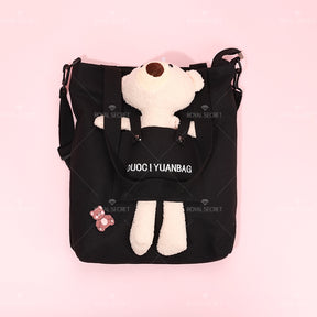 Bonito cartoon bear tote bag color sólido una bolsa de hombro（Mayoreo）