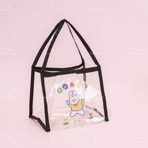 Lindos dibujos animados animal print lady tote bag bolso de almacenamiento transparente portátil（Mayoreo）