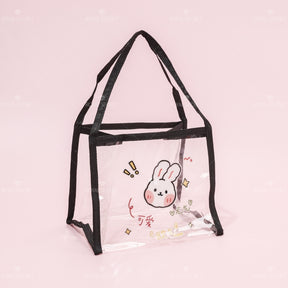 Lindos dibujos animados animal print lady tote bag bolso de almacenamiento transparente portátil（Mayoreo）