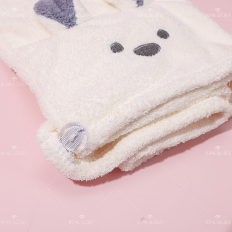 Cartoon bunny elástico sombrero de pelo seco Gorro de ba?o lindo para mujeres (Personalizado)