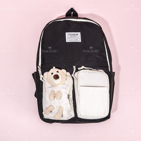 Mochila de estudiante de gran capacidad bear doll backpack (Personalizado)