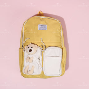 Mochila de estudiante de gran capacidad bear doll backpack (Personalizado)