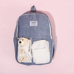 Mochila de estudiante de gran capacidad bear doll backpack (Personalizado)