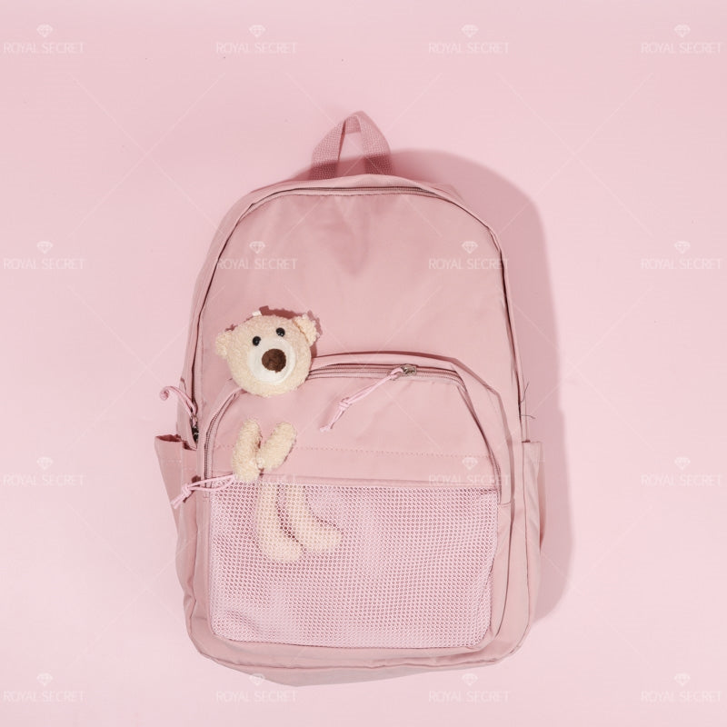 Mochila de estudiante de gran capacidad bear doll backpack (Personalizado)